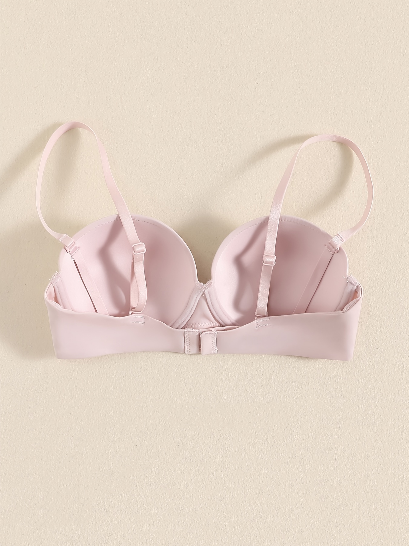Simple Solid Balconette Bra Removable Strap Half Cup - Temu Germany