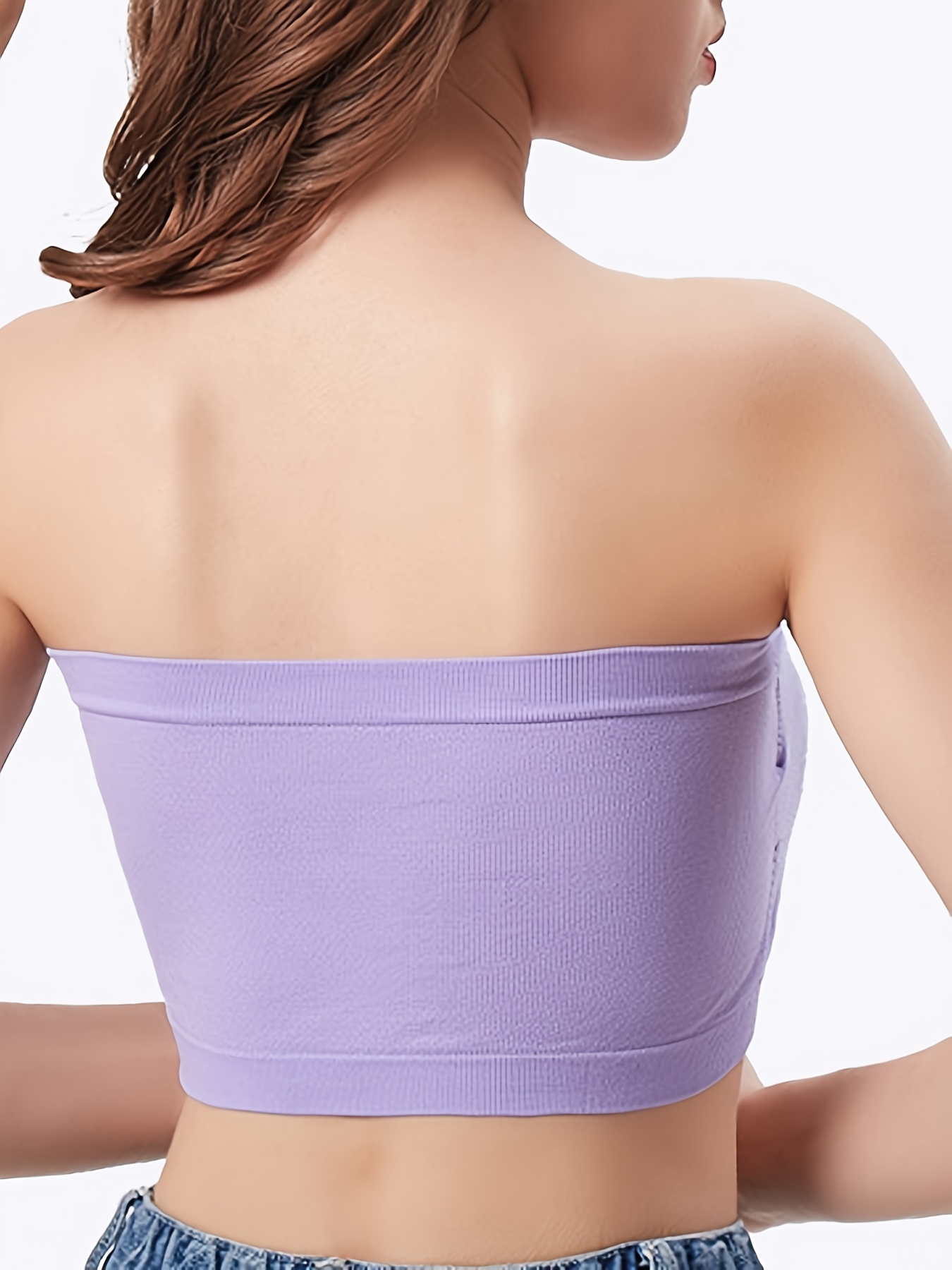 SAKURA.Women's non-slip strapless anti-exposure one-shoulder tube