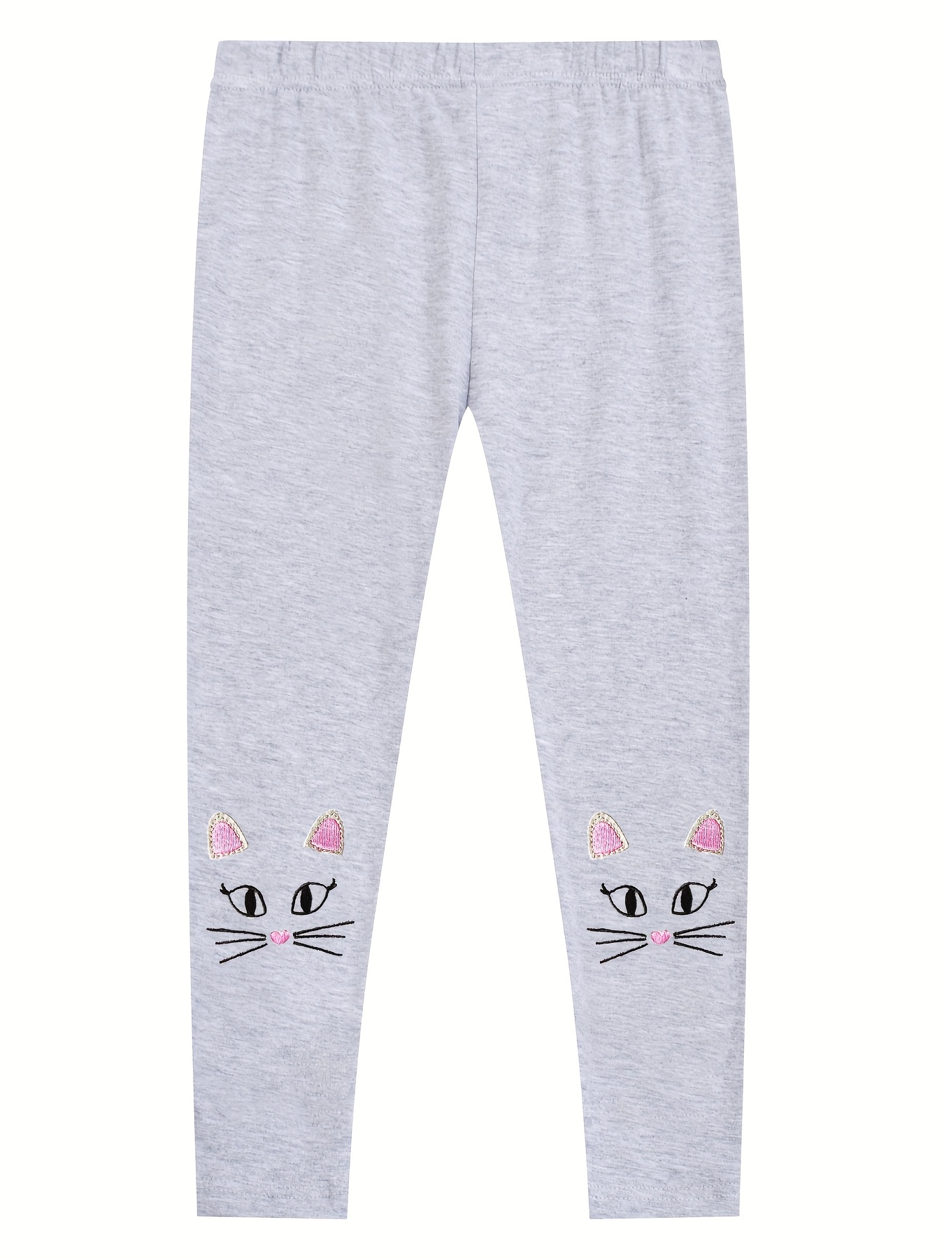 Girls' Cute Bunny Embroidery Ankle Legging Pants Slim Fit - Temu