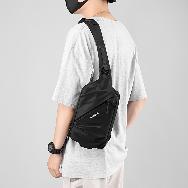 Mens Shoulder Bag Men Sling Crossbody Soft Chest Bags Nylon Casual Backpack