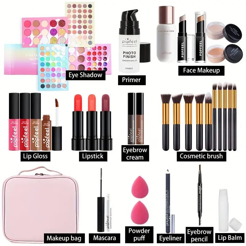 complete makeup set for beginners includes eyeshadow lip gloss foundation lipstick and concealer perfect for creating a flawless look details 0