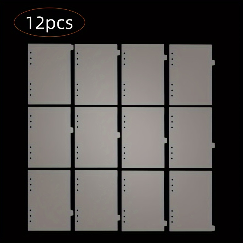12pcsa5 Adhesive Divider With 6 Labels Transparent Plastic Adhesive Index Divider 6 Ring File Divider Page Divider