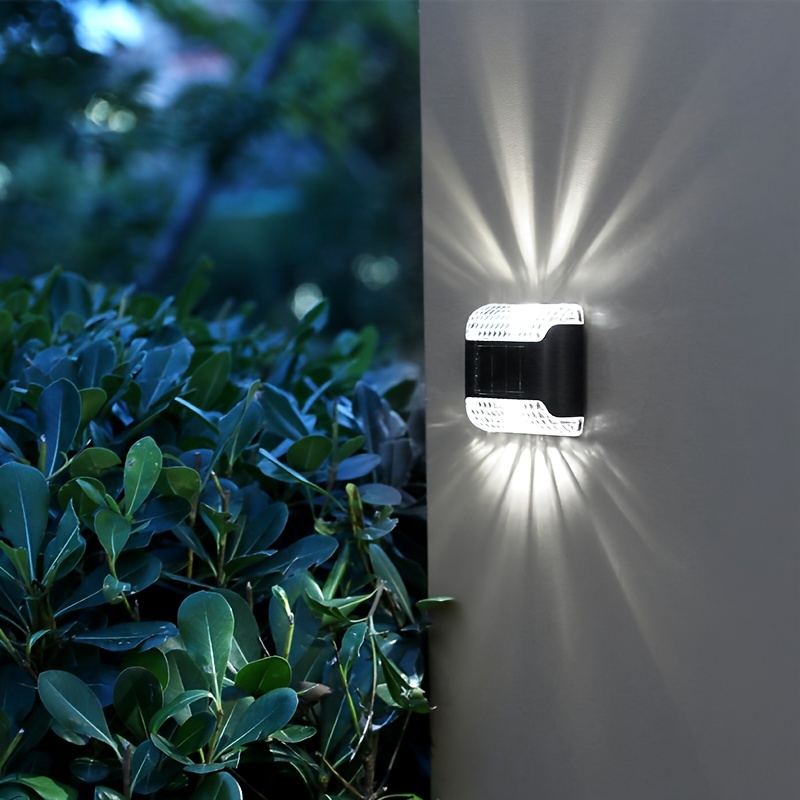 1 pza Luces solares de pared arriba y abajo, Luz LED para escaleras a  prueba de agua para exteriores, Luces solares para cercas en exteriores,  Decorac