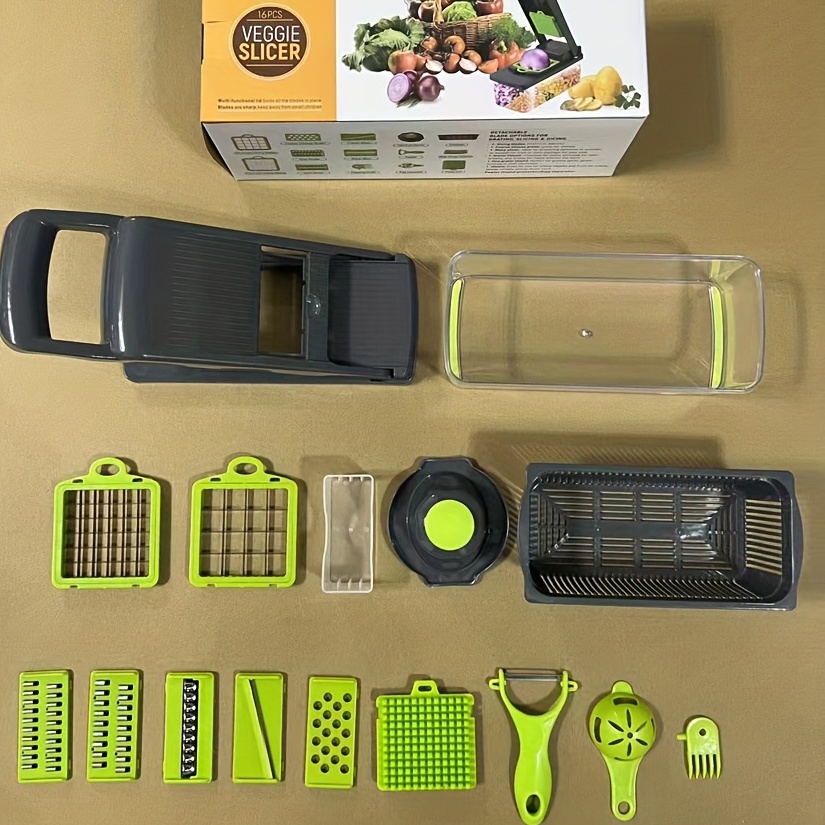 New16 in 1 Multifunctional Vegetable Chopper Household Salad Chopper  Kitchen Accessories Vegetable Slicer Kitchen Knife