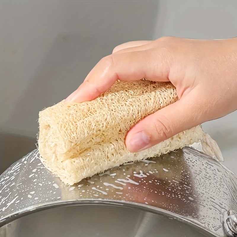 1/3pcs, Natural Loofah Brush, Pot Brush, Bowl Wash, Bath Scrubbing Absorbent Cleaning, Old Loofah Core Dishwashing Cloth, Non-stick Oil Wiping Cloth, Cleaning Supplies, Cleaning Tool, Kitchen Utensils, Apartment Essentials, College Dorm Essentials