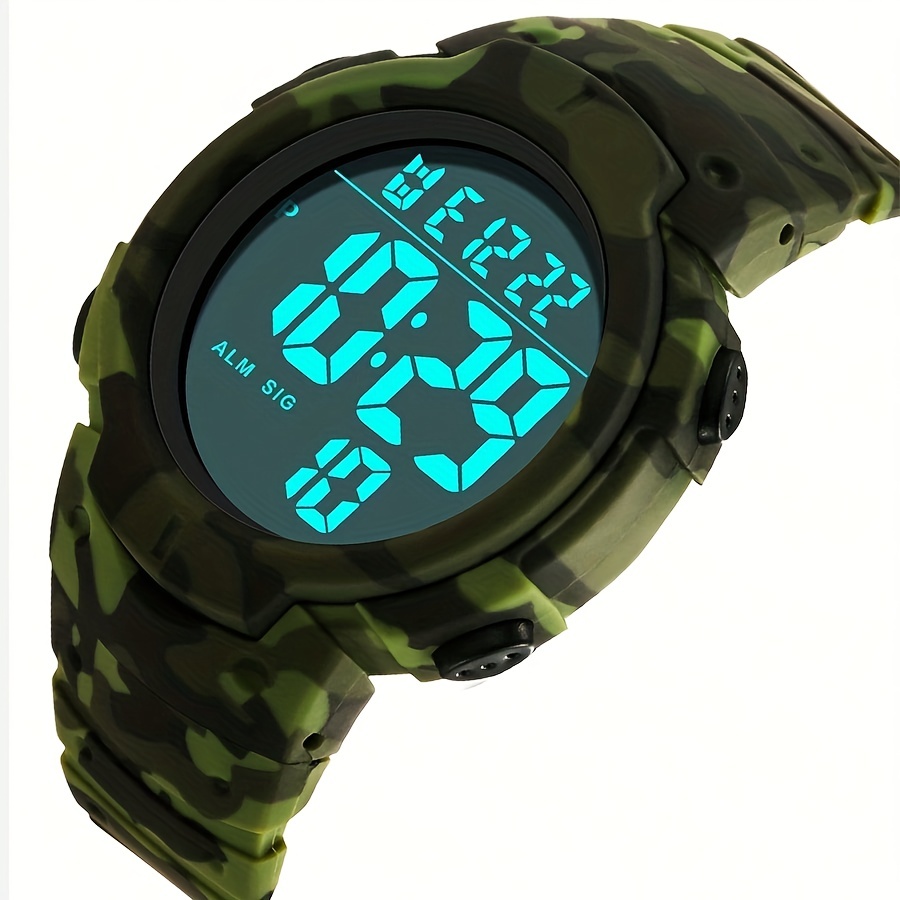 Reloj Digital Para Hombre Pulsera Militar Camuflaje Resistente Al Agua  Deportes