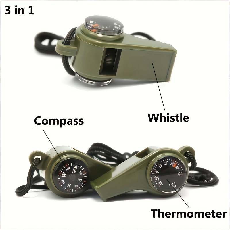 3 in 1 Compass Lifesaving Whistle Thermometer - Temu