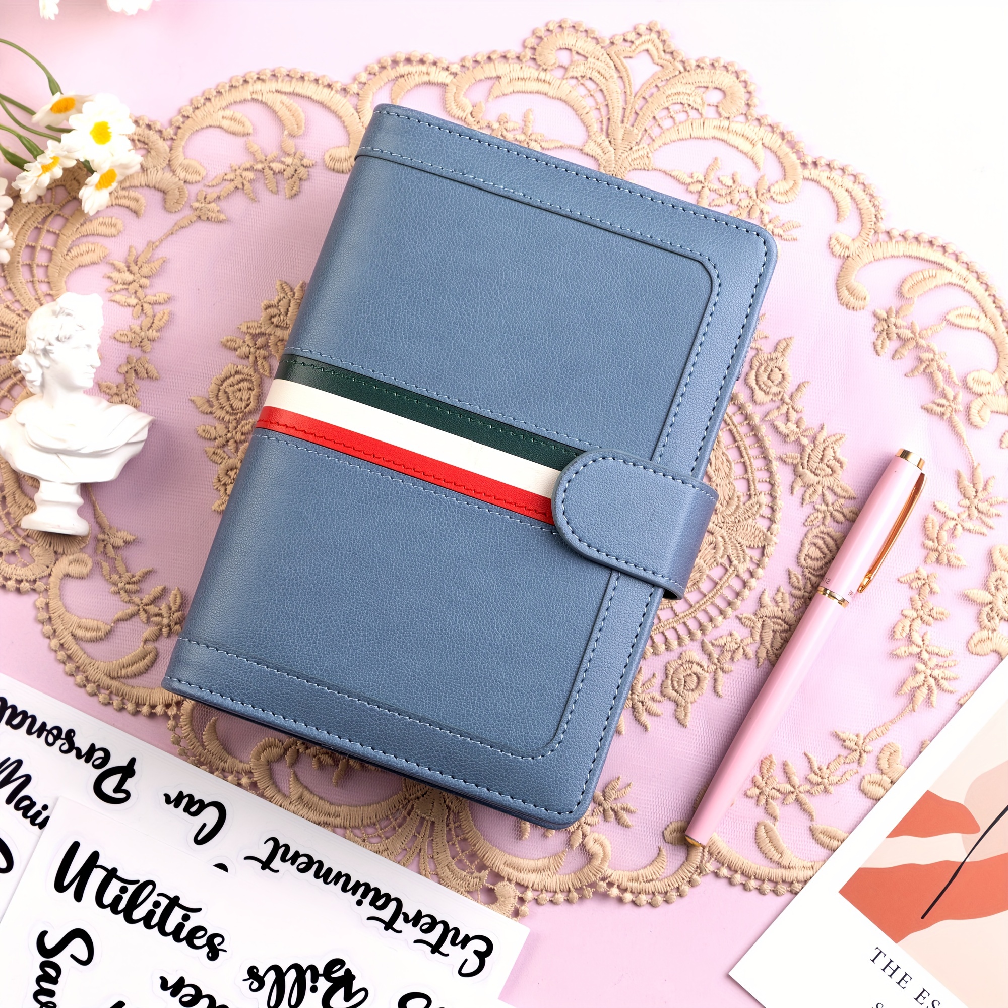 A6 Binder Budget Planner Notebook Covers Folder Size 6 Hole Pockets Plastic  Zipper Busta per risparmiare denaro