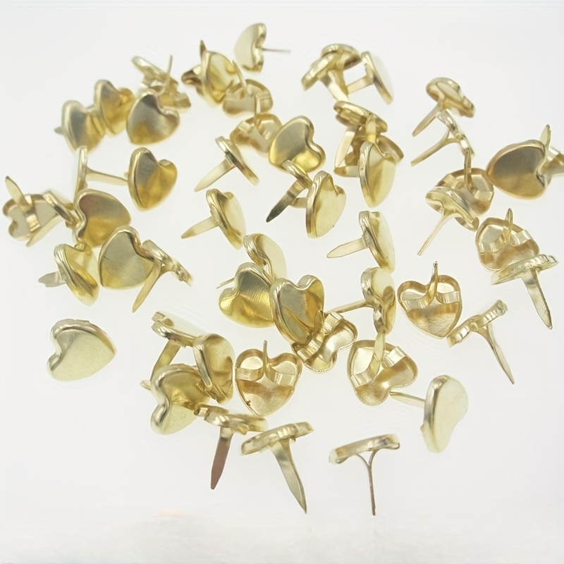 300Pcs Split Pins, 10mm Round Brass Metal Paper Fasteners Brads Split Pins  Mini Brads for DIY Craft Scrapbooking 