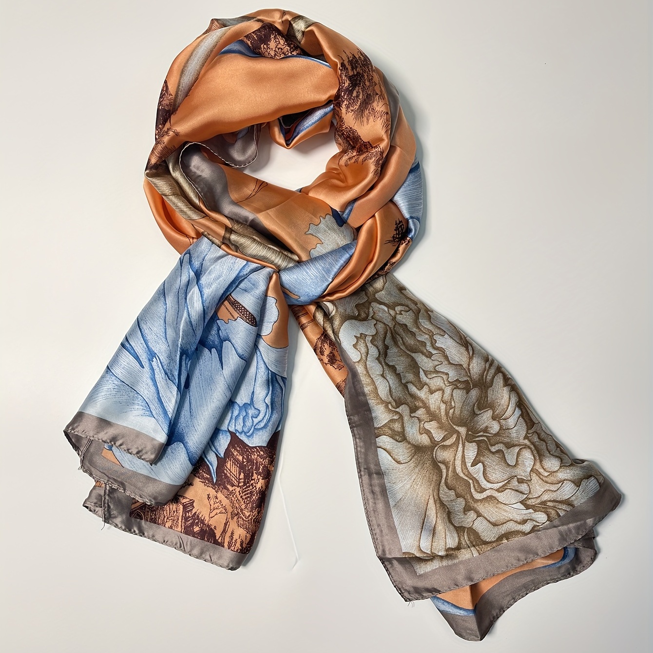 Louis Vuitton Multicolor Brown Silk Shawl Wrap