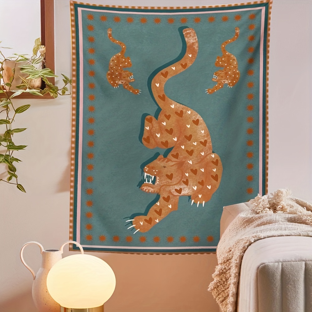 Vintage Tapestry Tiger Heart Wall Hangings Boho Aesthetic Temu