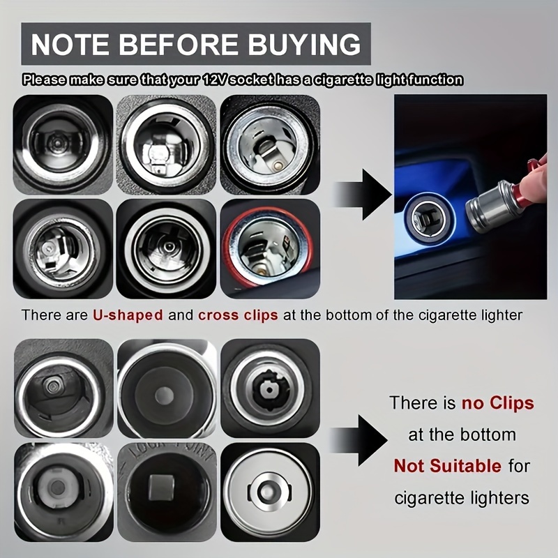 Encendedor de cigarrillos de coche con misiles de fuego y botón de  expulsión, enchufe de encendedor de 12 V, accesorios de repuesto para la  mayoría de