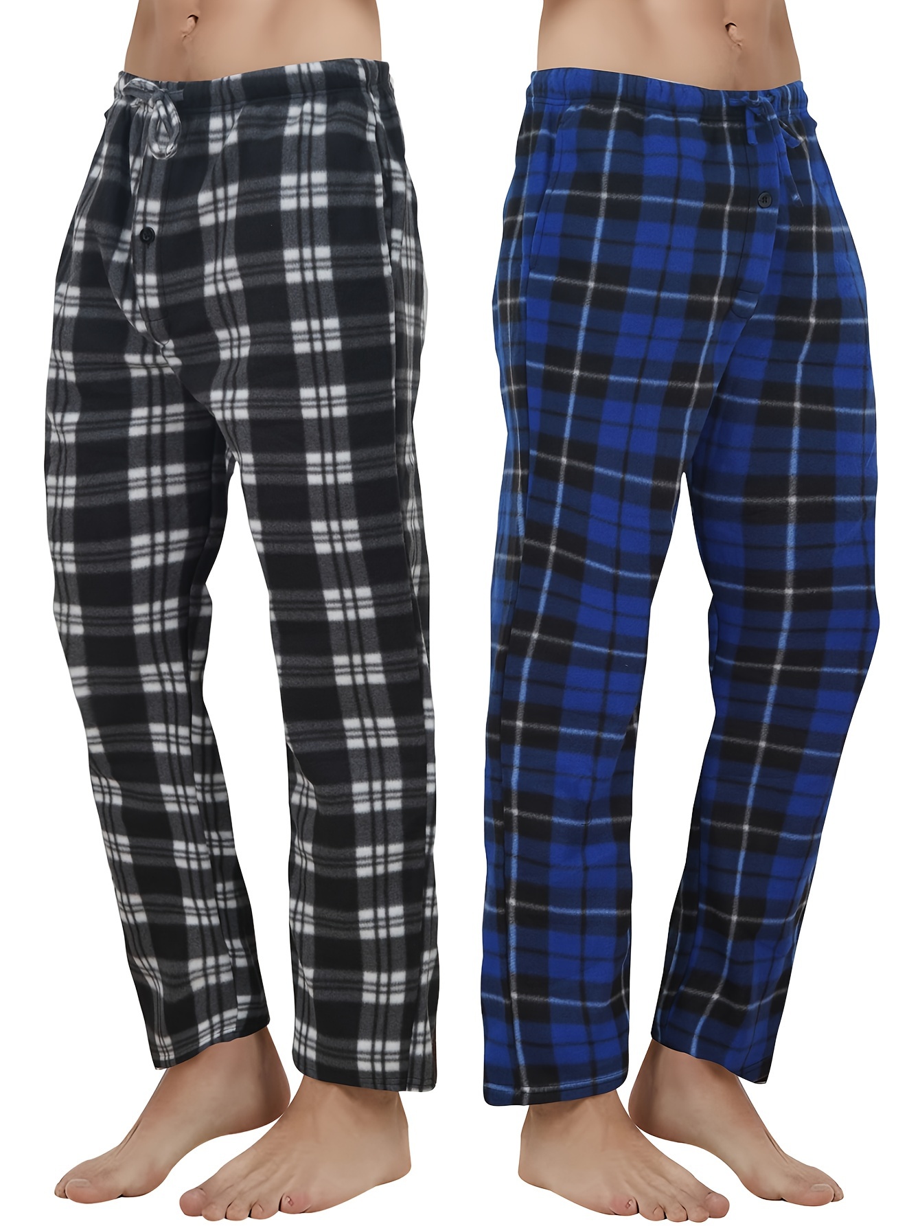 2 Pack Pajama Pants, Women's Lightweight Soft Flannel Plaid Lounge Sleep  Bottoms