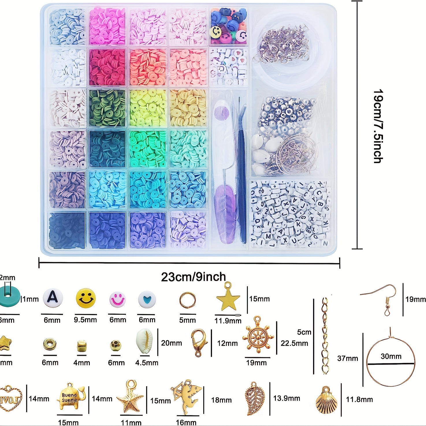 6000 Pezzi Perline Argilla Kit Creazione Braccialetti 24 - Temu Italy