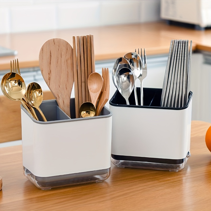 Comprar PDTO Cesta universal para cubiertos para lavavajillas con tapa,  caja de almacenamiento para utensilios de cocina que ahorra espacio, color  gris