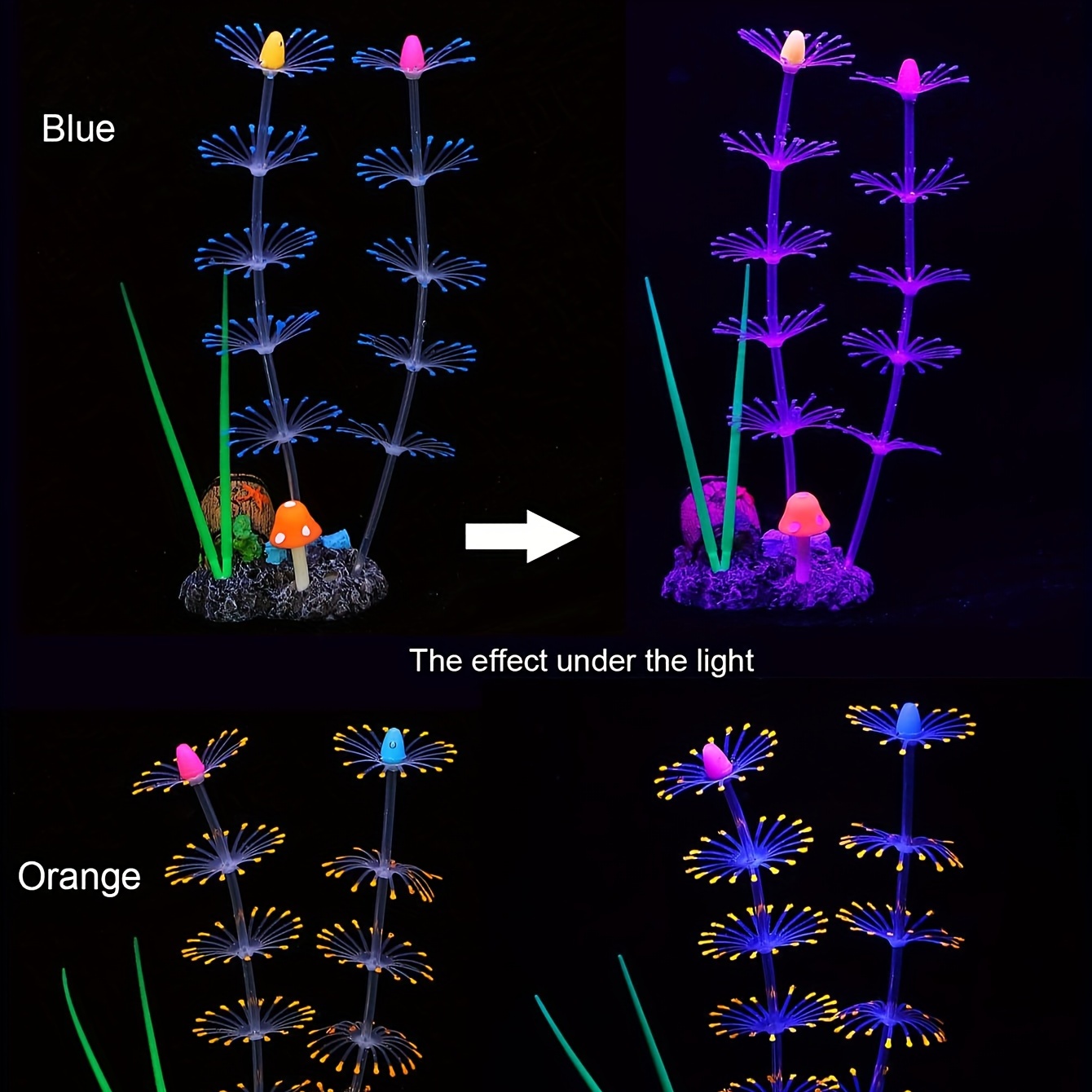 Vibrant Glow Corals And Plants Soft Silicone Flowers For - Temu