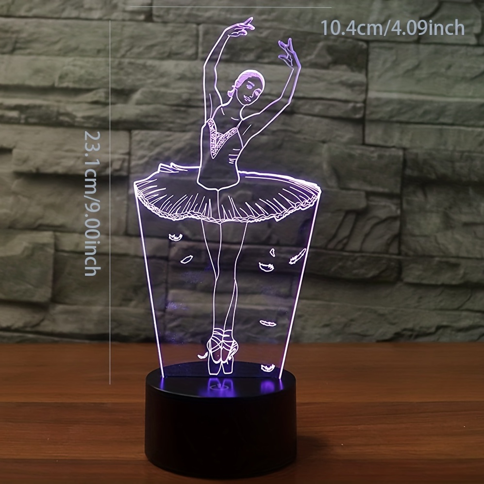Lampe danseuse de Ballet 3D à LED, effet d'illusion, luminaire