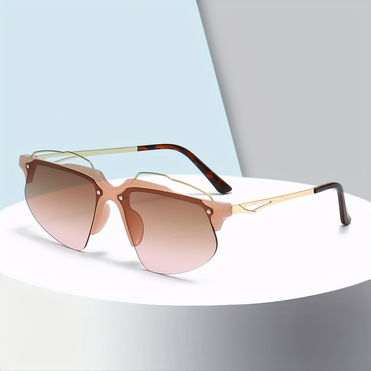 Losange Teint Lentille Mode Lunettes De Soleil Pour Femmes Temu