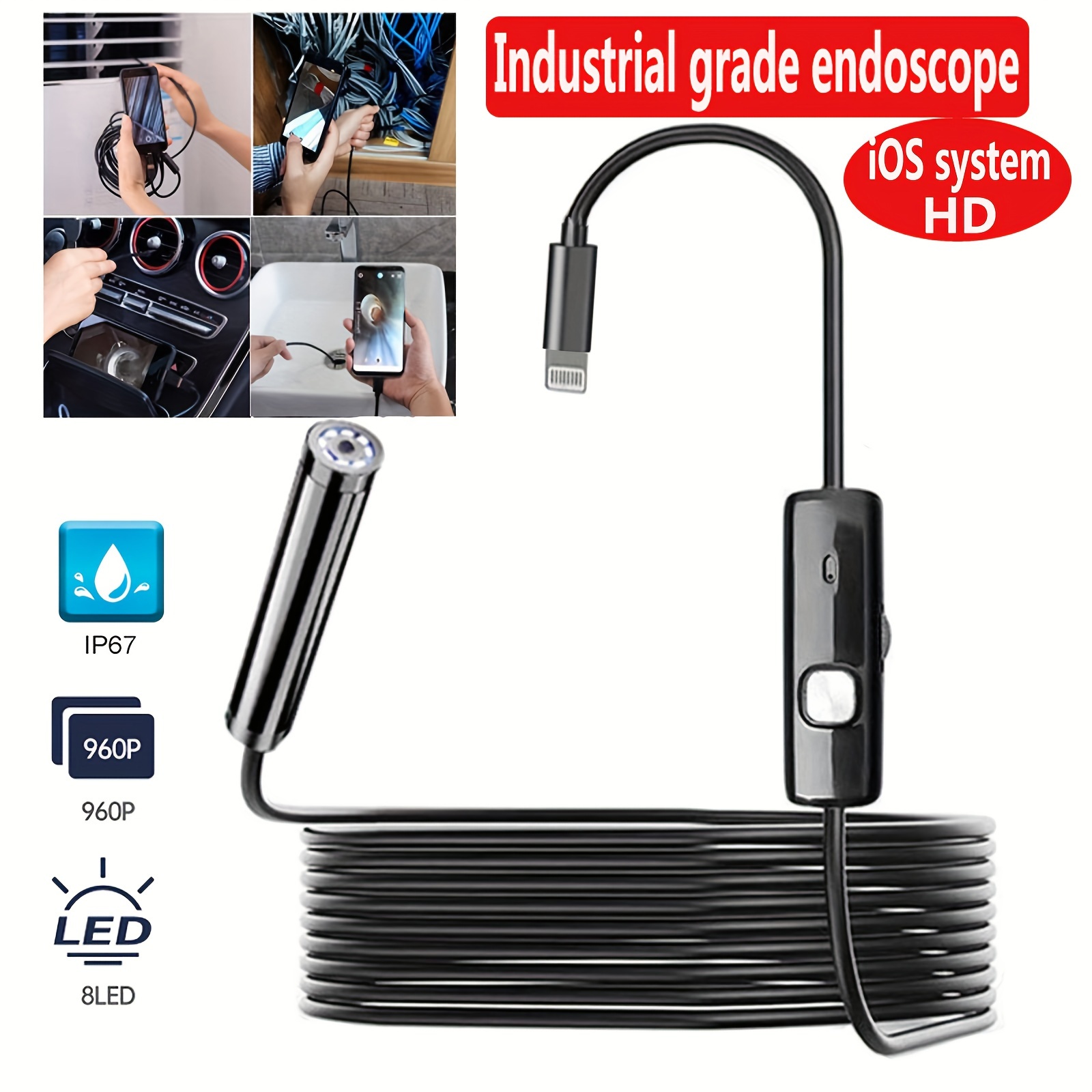 3 in 1 Type c Micro Usb Endoscope Camera For Car Inspection - Temu