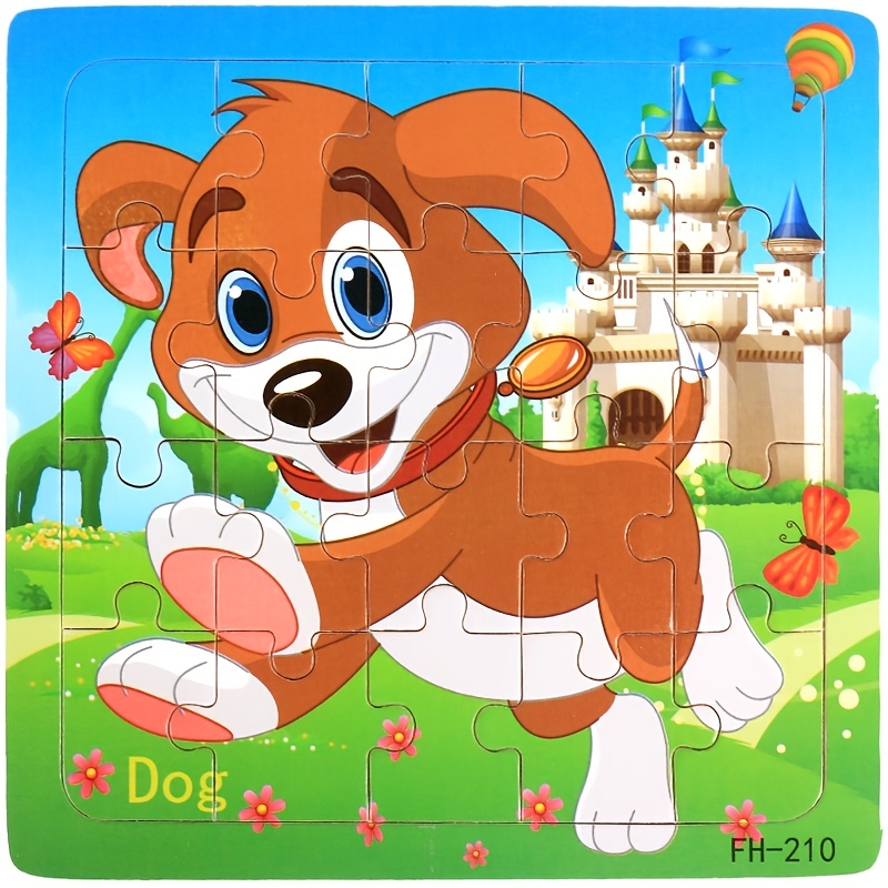 Wooden Dogs Toy Puzzle Set