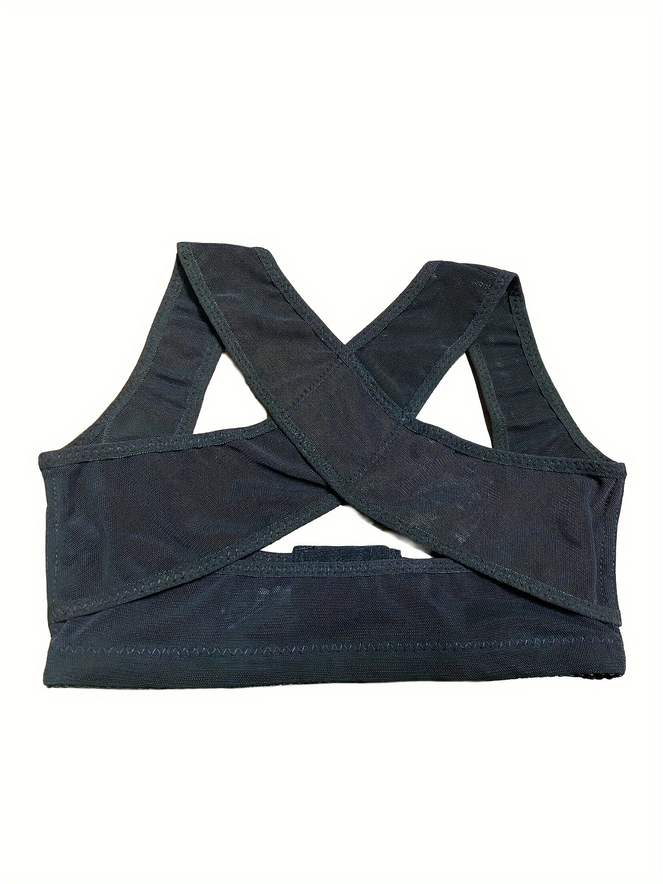 Women'S Invisible Ribbed Cross-Back Bra - Anti-Sagging, Lifted Support for Slouching Posture, Breathable & Comfortable Undergarment in Black, Pink, Red, Yellow, Green, Blue, Orange, Purple