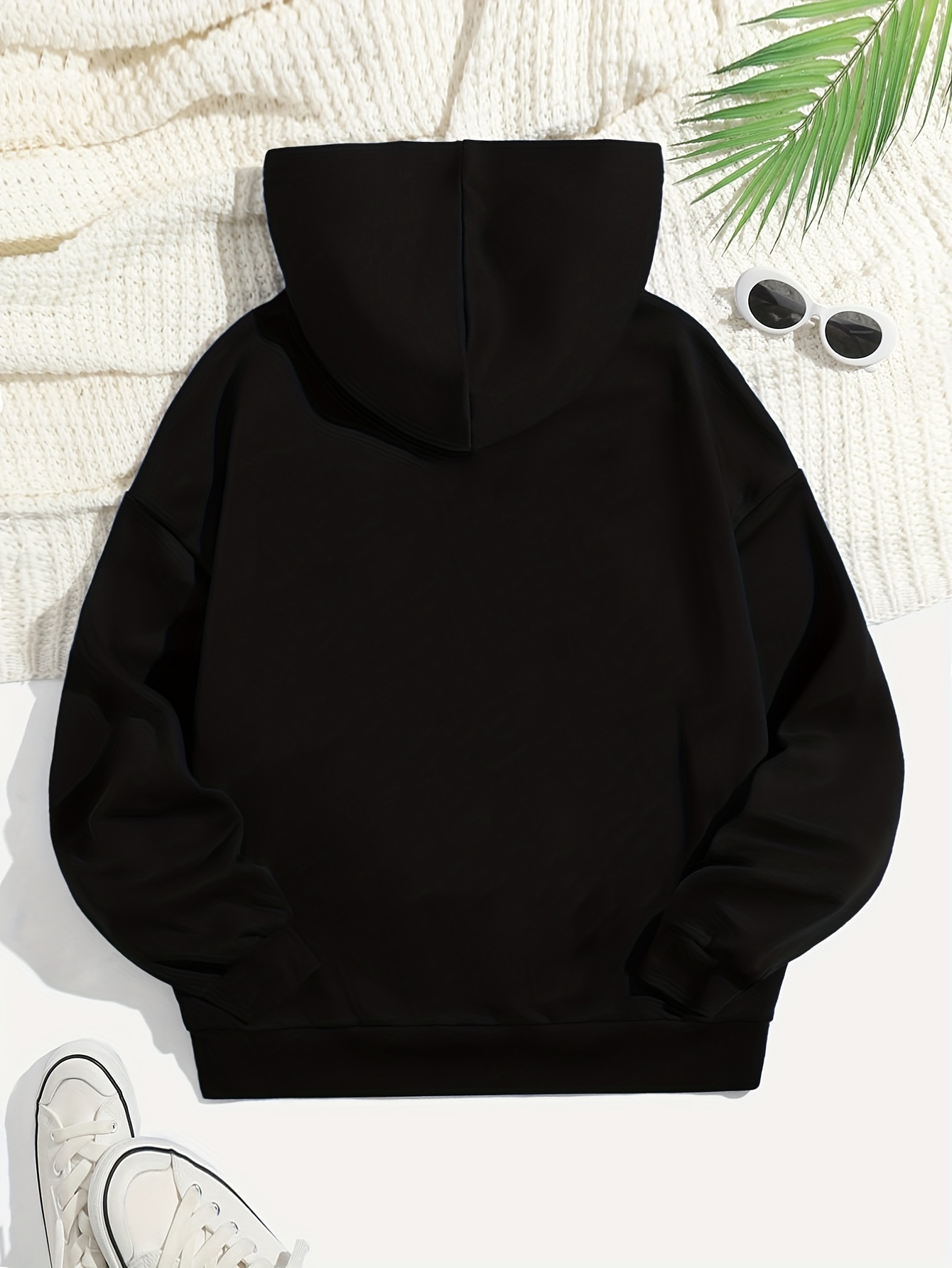 Cross Print Zip Hoodie Casual Long Sleeve Loose Hoodies - Temu