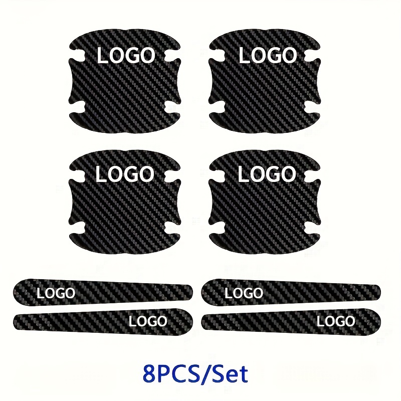 8pcs/set Car Side Door Handle Bowl Emblem Protective Stickers For  Volkswagen Passat Touran Golf Jetta Caddy
