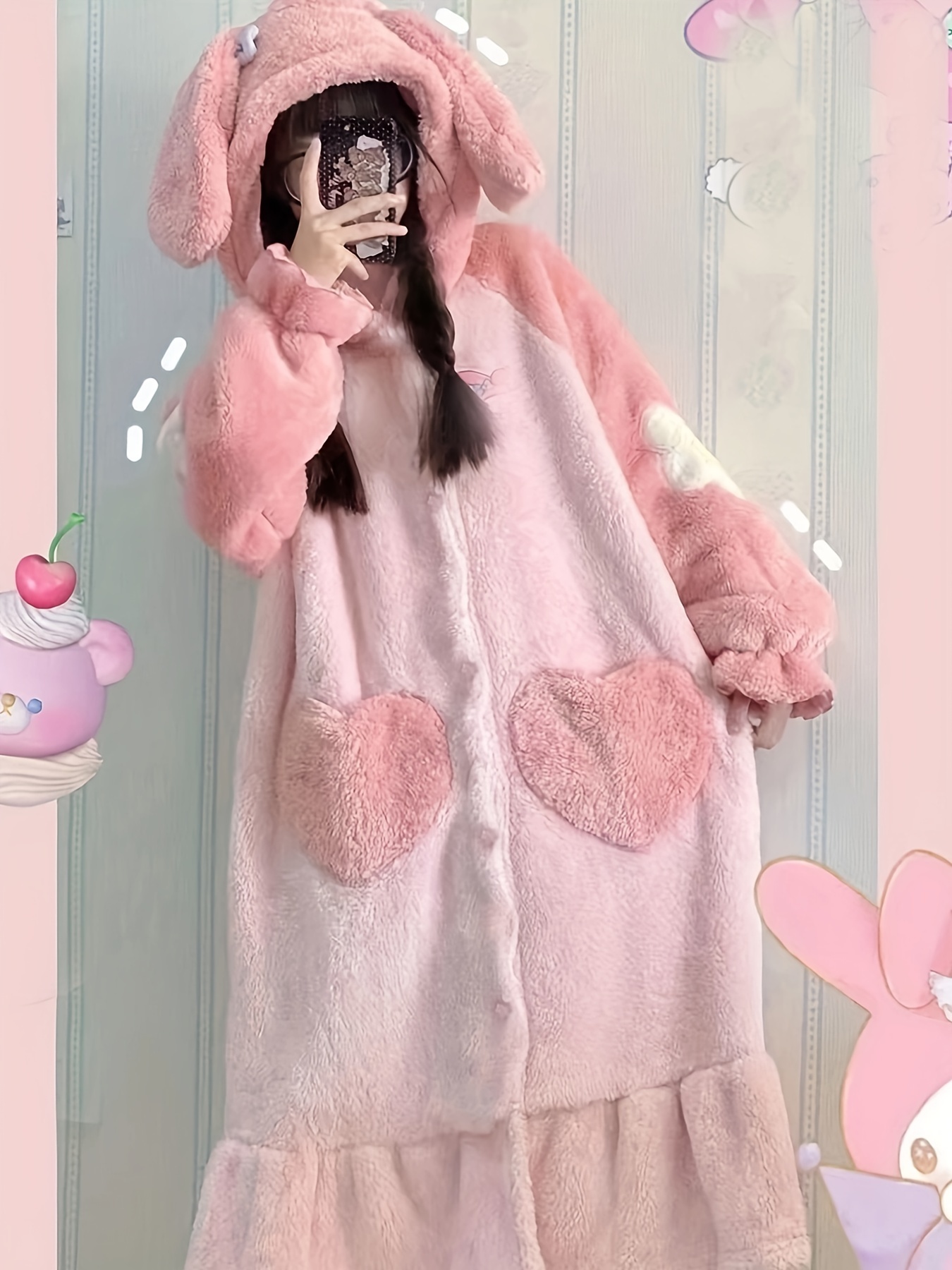 Pastel Kawaii Hoodie Anime Rabbit - Y2K Fashion Clothing