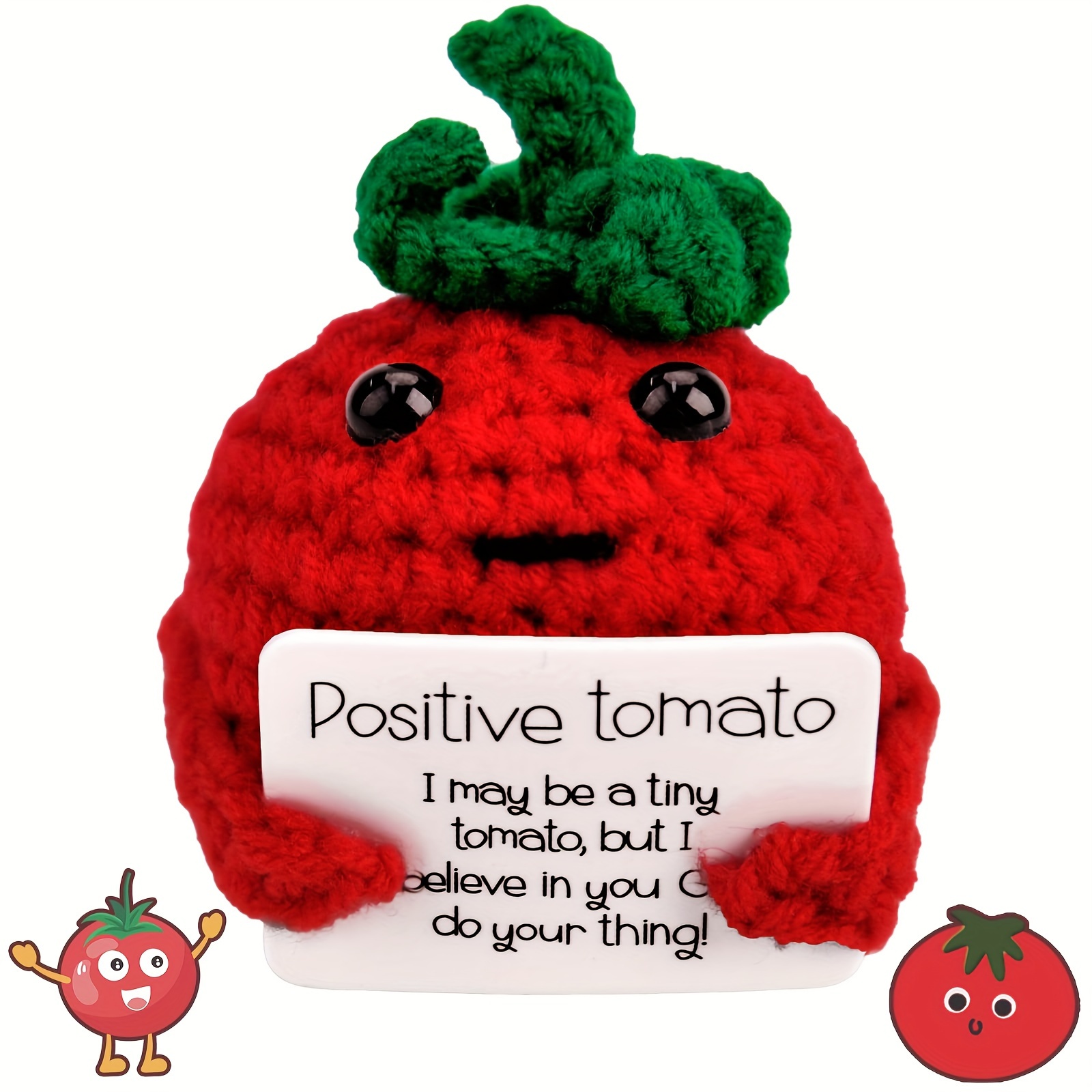 Cornichon de soutien émotionnel, mini poupée de cornichon tricotée avec  carte positive, cadeaux de bonne chance, cadeaux positifs amusants, mignon