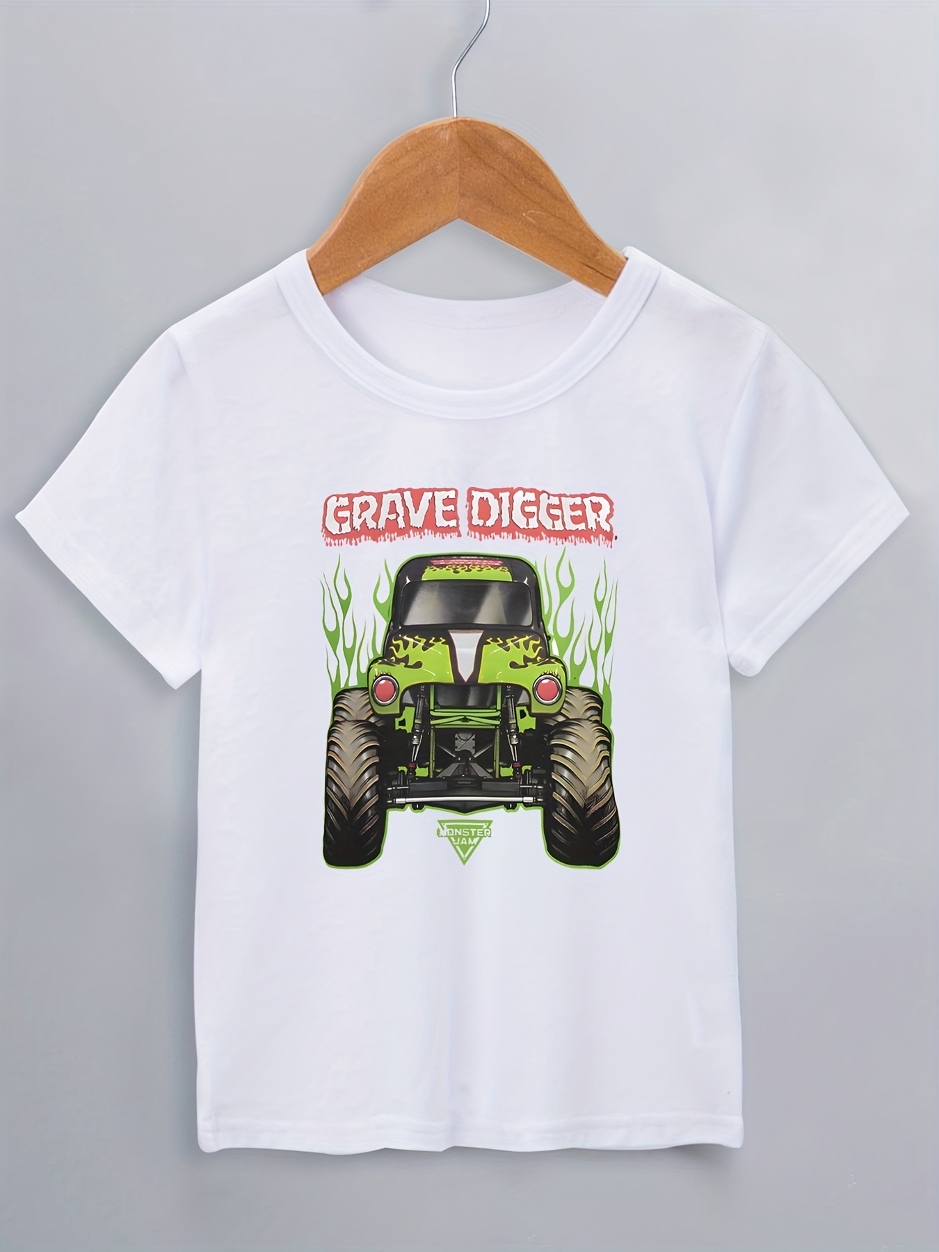 Monster Jam Boys' Grave Digger Monster Truck Kids Shirt And Pants