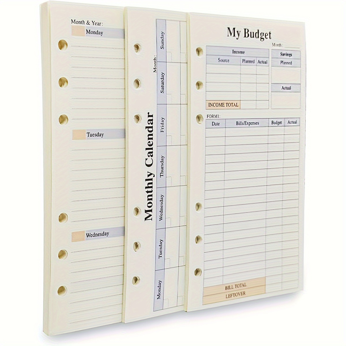 2024 Weekly & Monthly Planner Refill, 3-3/4 x 6-3/4, January 2024 - Dec  2024, Personal/Compact/Size 3