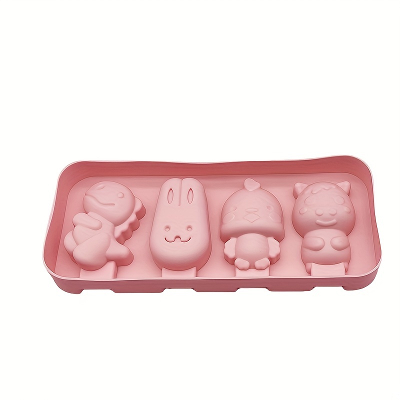 1pc Silicone Popsicle Mold, Pink Silicone Cute Ice Mold For DIY