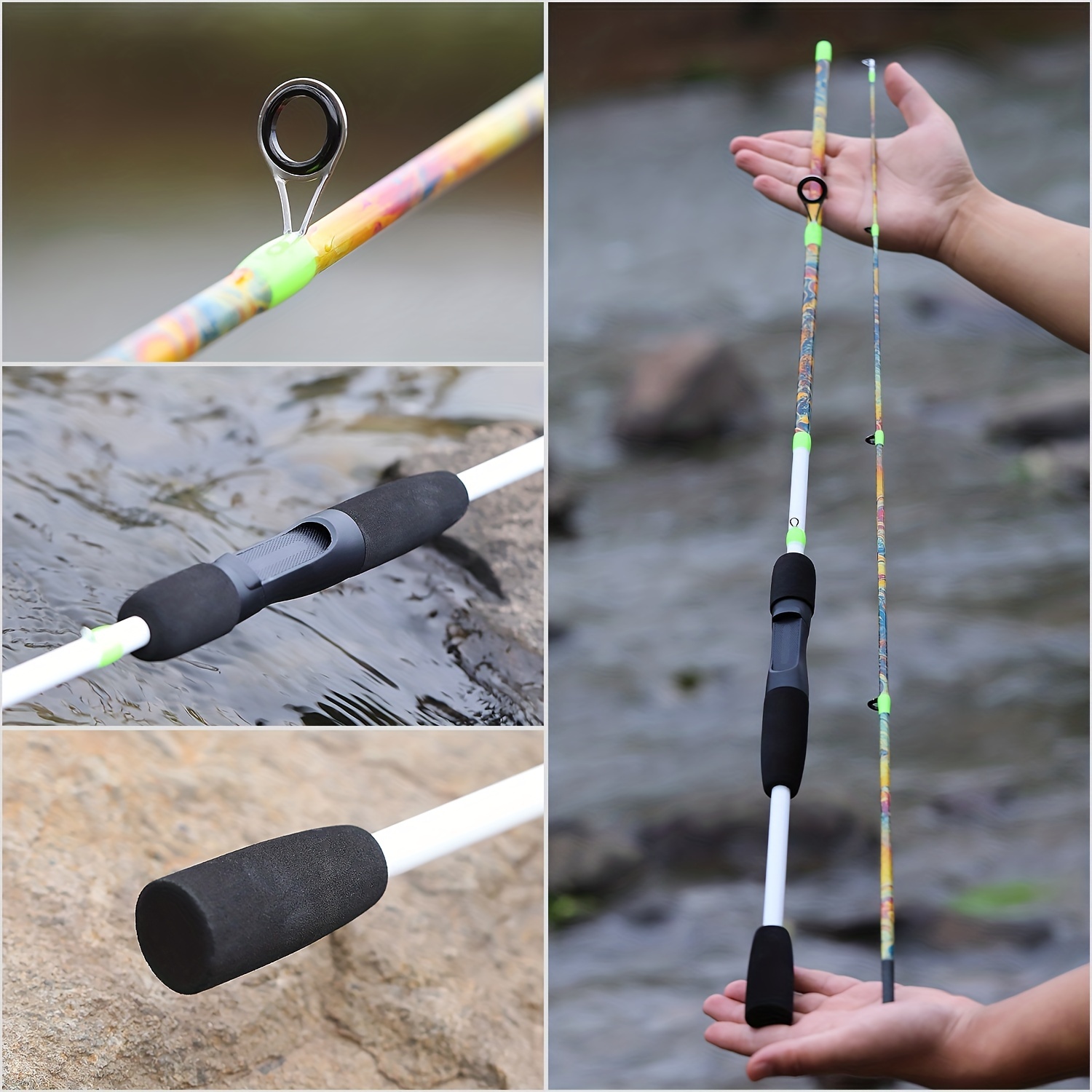 Sougayilang 4 Section Bass Casting Spinning Fishing Rod Light Weight High  Carbon Fishing Rods 