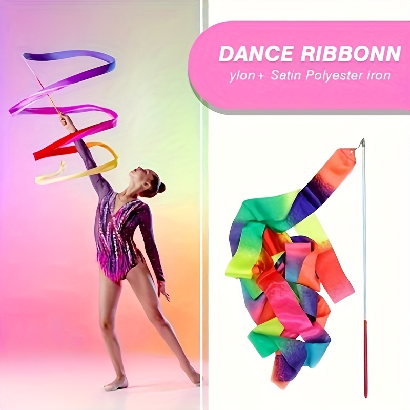Twirling Ribbon Artistic Gymnastics Ribbons Rhythmic Art Rod - Temu