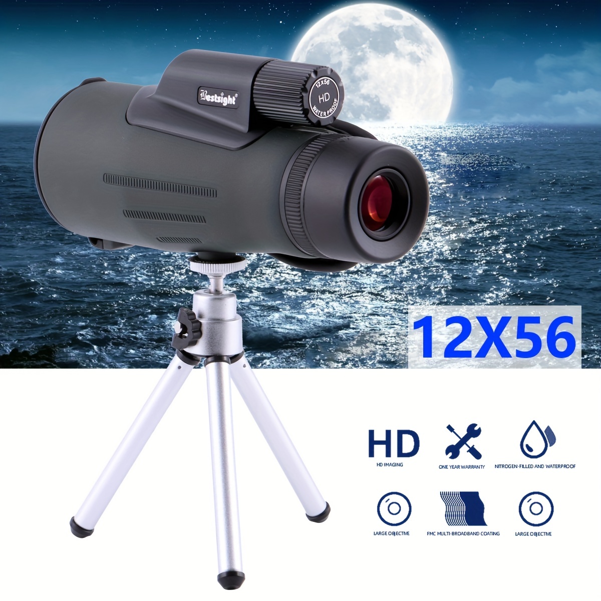 APEXEL-telescopio Monocular potente 80X100 HD, Zoom de largo alcance con  trípode, Clip para teléfono, para caza al aire libre, Camping, turismo