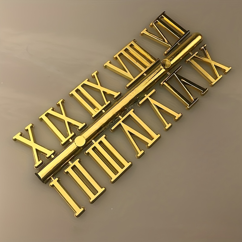 1 vnt., Laikrodžio skaitmenų rinkinys, įskaitant arabiškus numerius ir romėniškus skaičius, „pasidaryk pats“ skaitmeninius laikrodžio numerius, skirtus dizaino pakeitimui, laikrodžio priedams taisyti