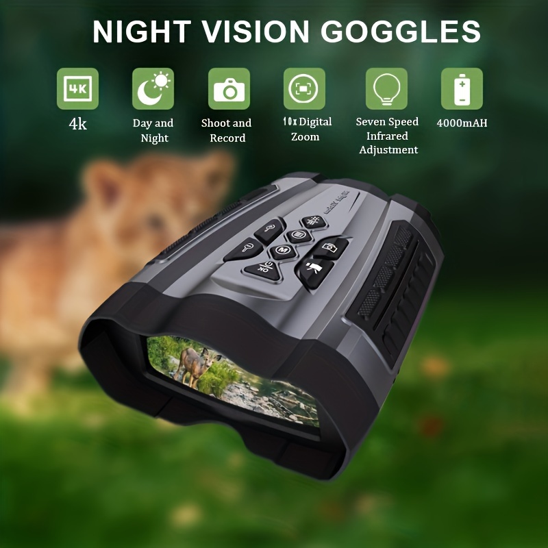 Gafas de visión nocturna - Prismáticos de visión nocturna para adultos,  prismáticos de pantalla * de 3 pulgadas pueden guardar fotos y videos con