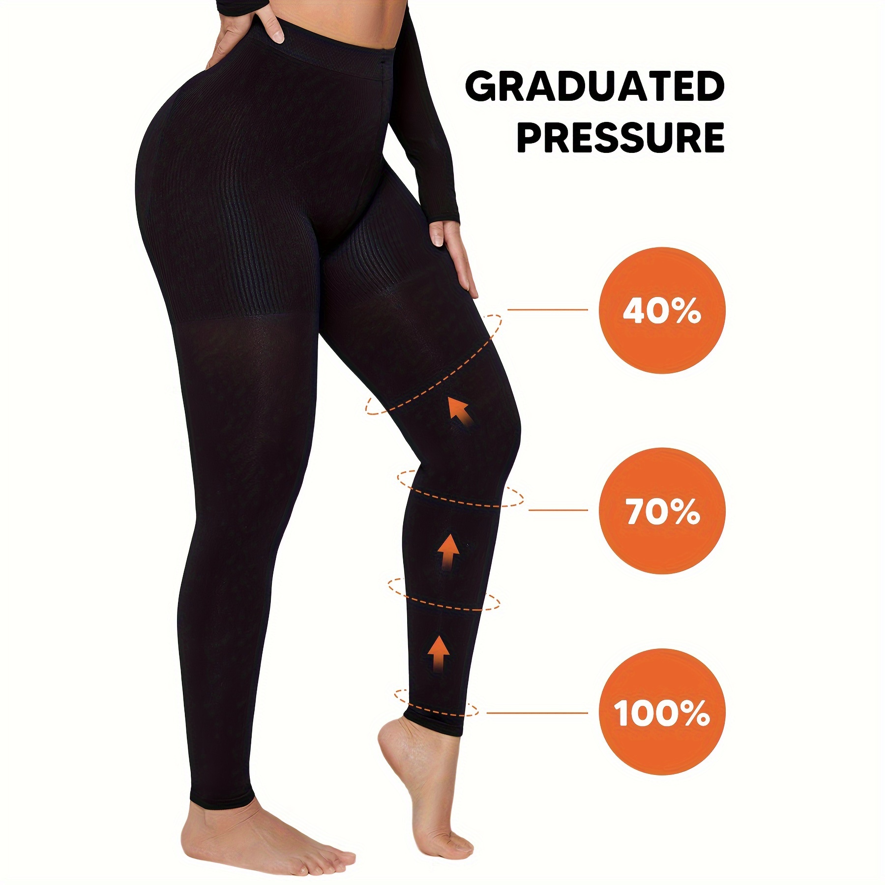 XL Opaque Graduated Compression Leggings with Control Top - 1 Pair
