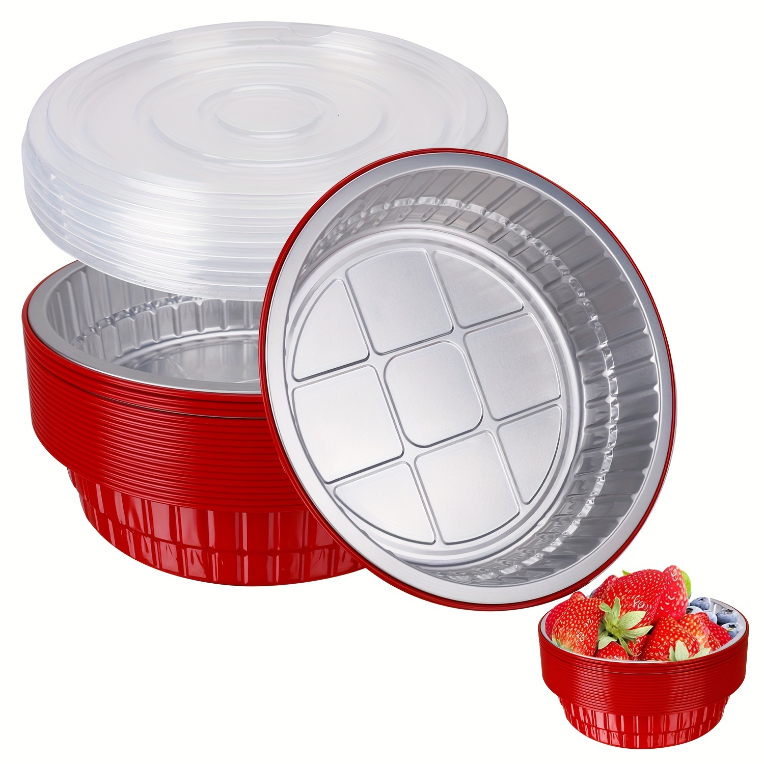 Disposable Food Container With Lids Circular Plastic - Temu