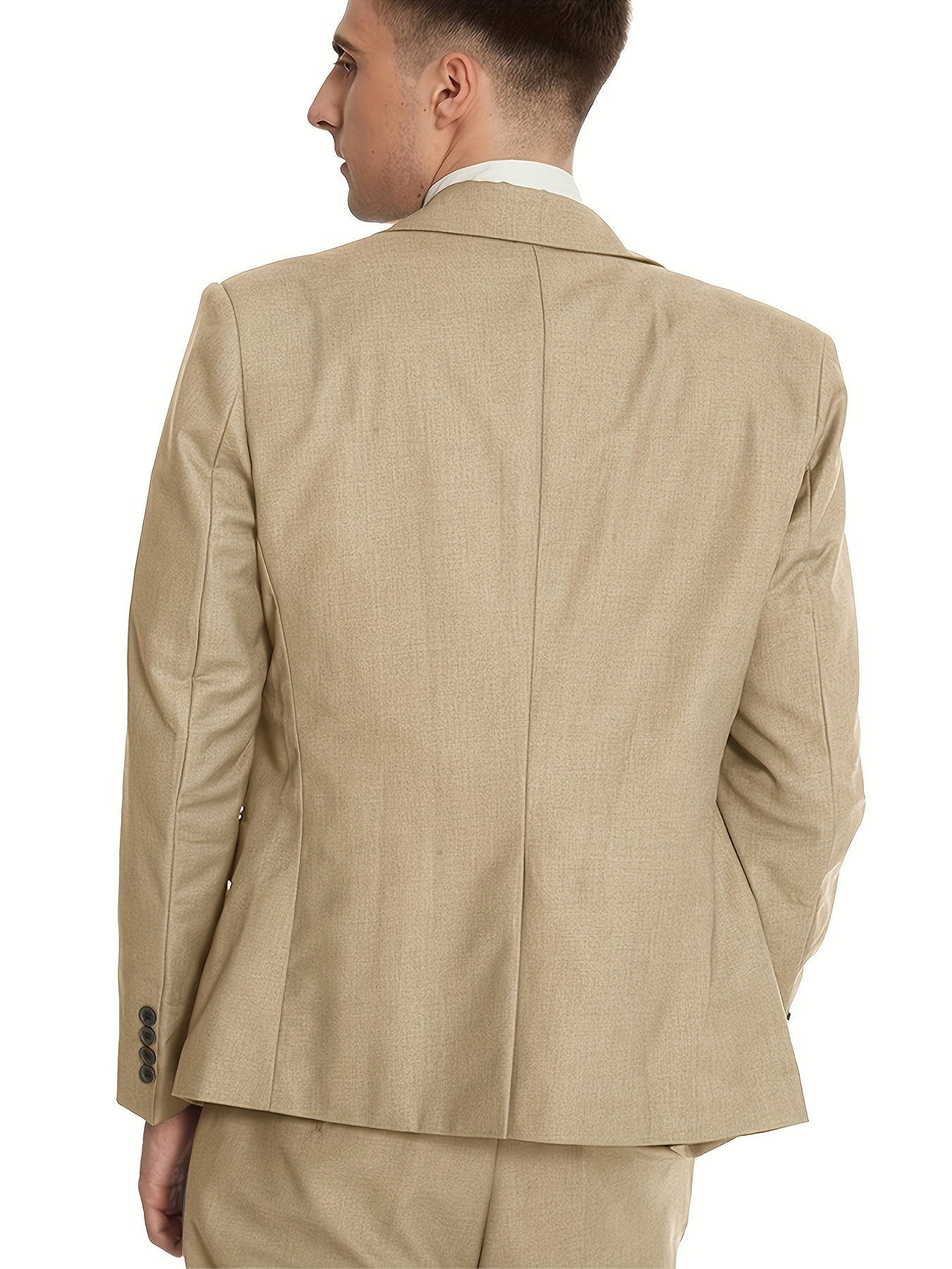 Mens Beige 2 Piece Suit One Button Elegant Evening Party Wear Dinner Coat  Pants