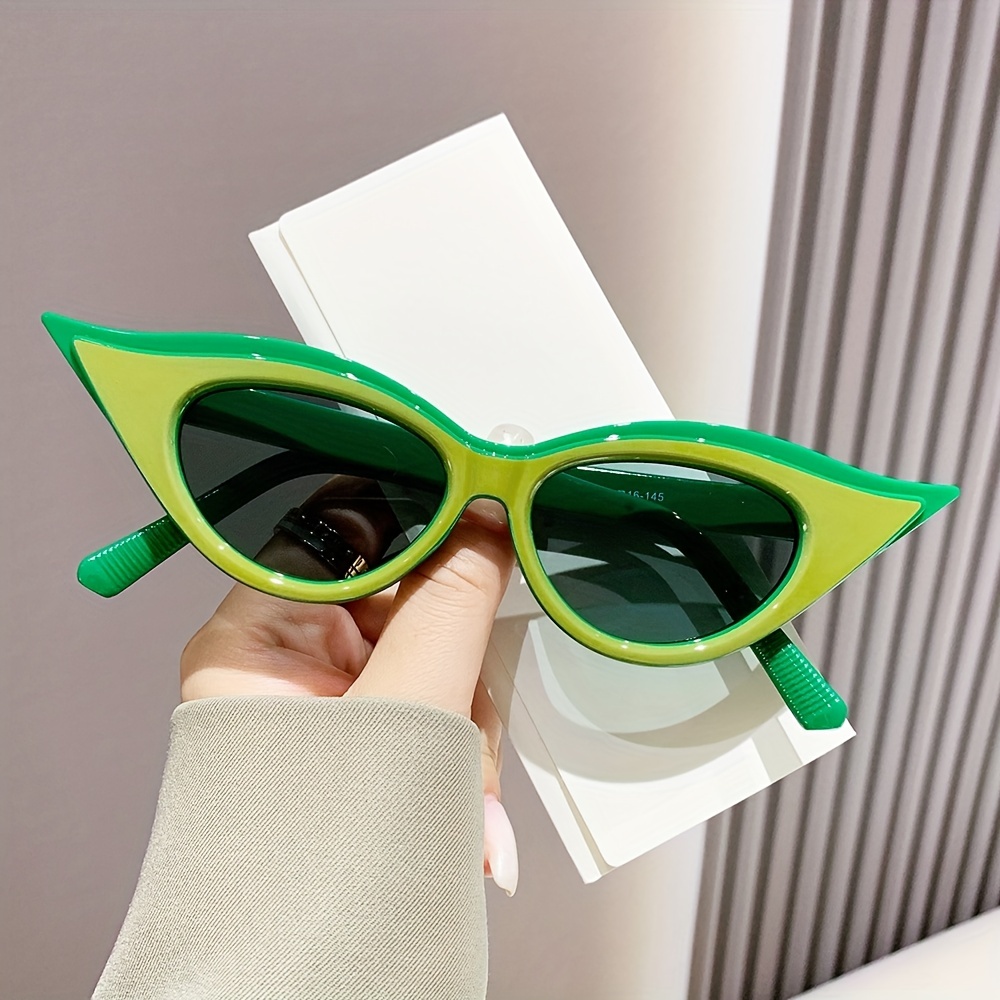 Y2k Cat Eye Fashion Sunglasses For Women Men Funny Candy Color Triangle  Uv400 Sun Shades Glasses For Beach Party Club - Temu