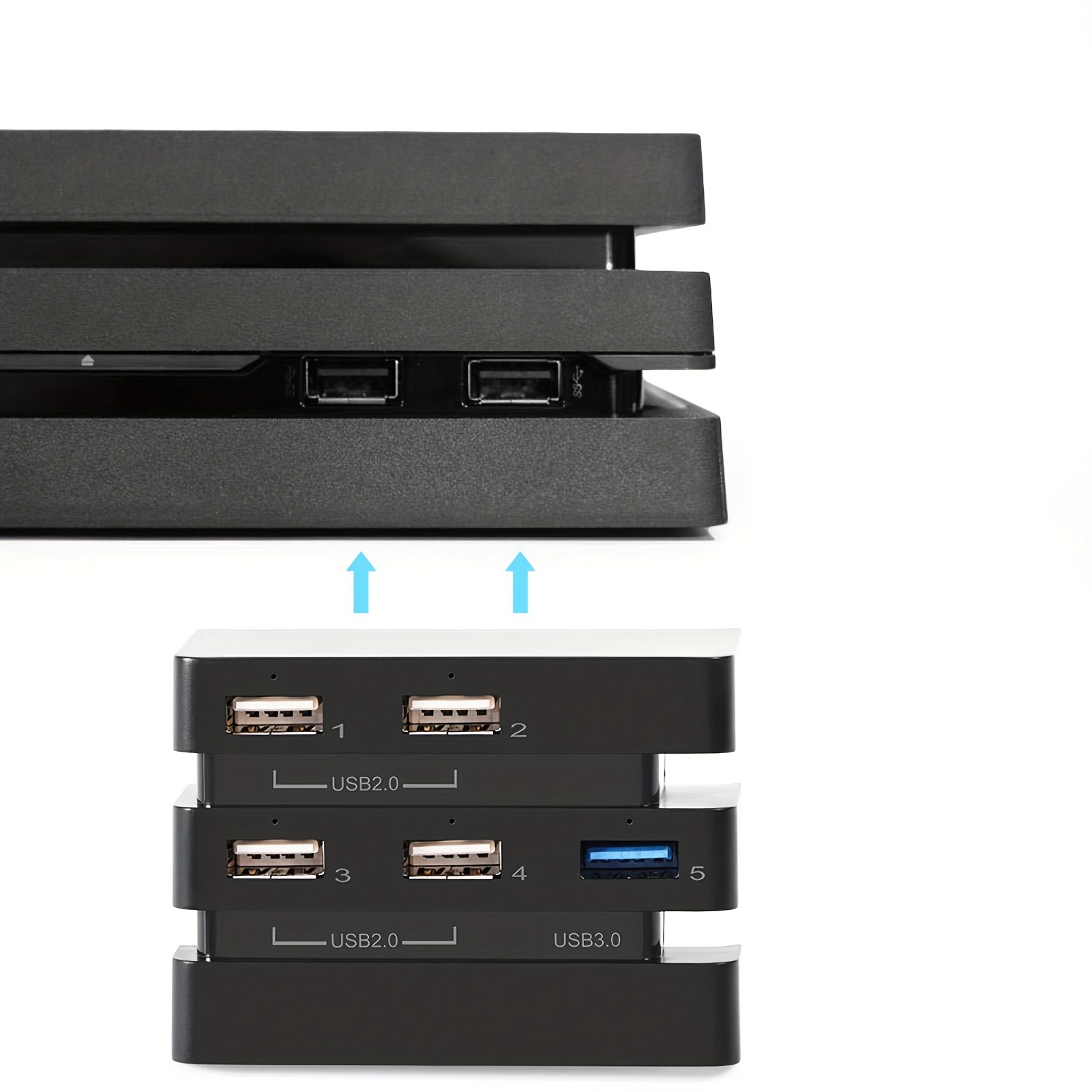 TNP Products PS4 USB Hub 5 Port USB 3.0 2.0 High Speed Expansion