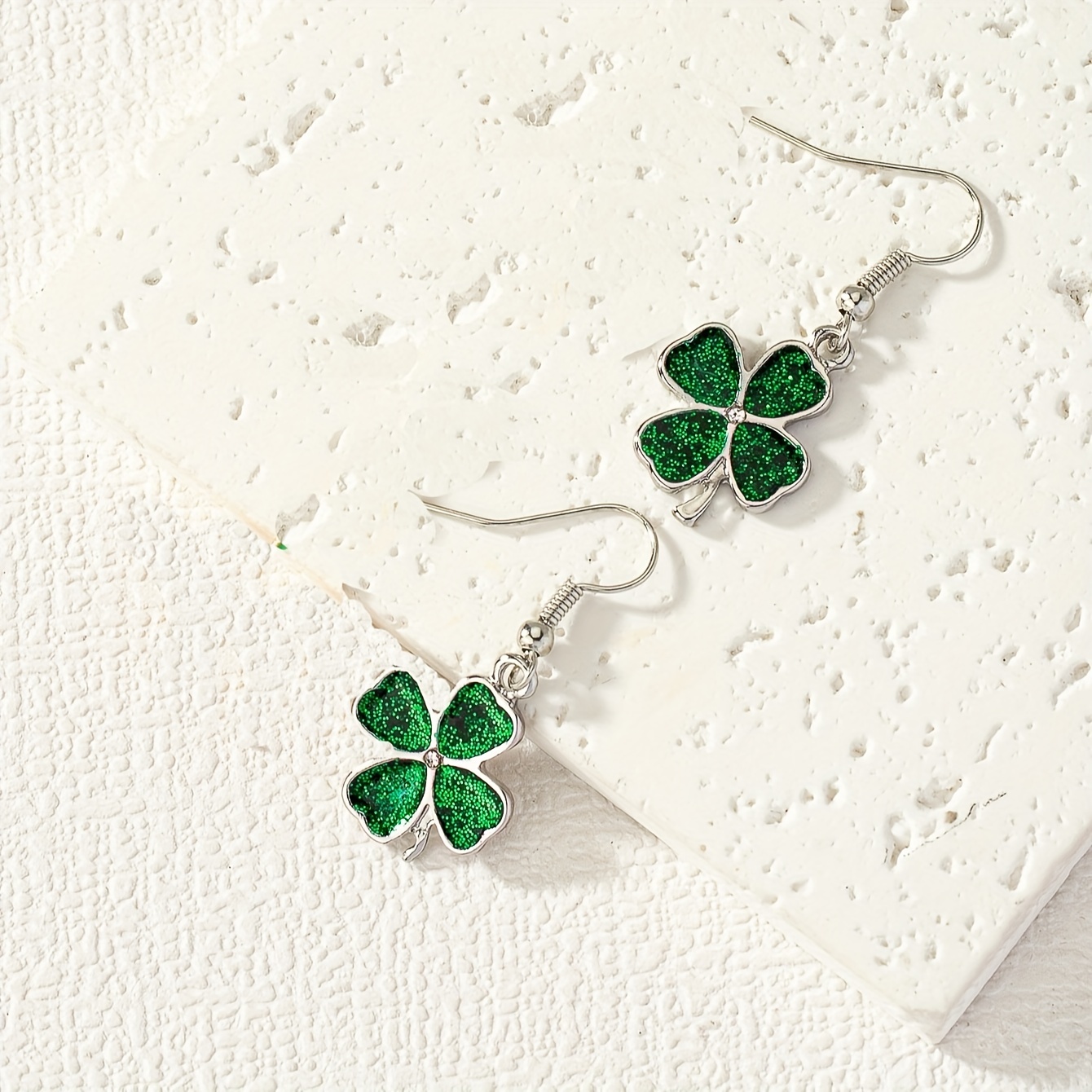 Women's Dangle Earrings Four Leaf Clover 14K Plated Zinc Alloy