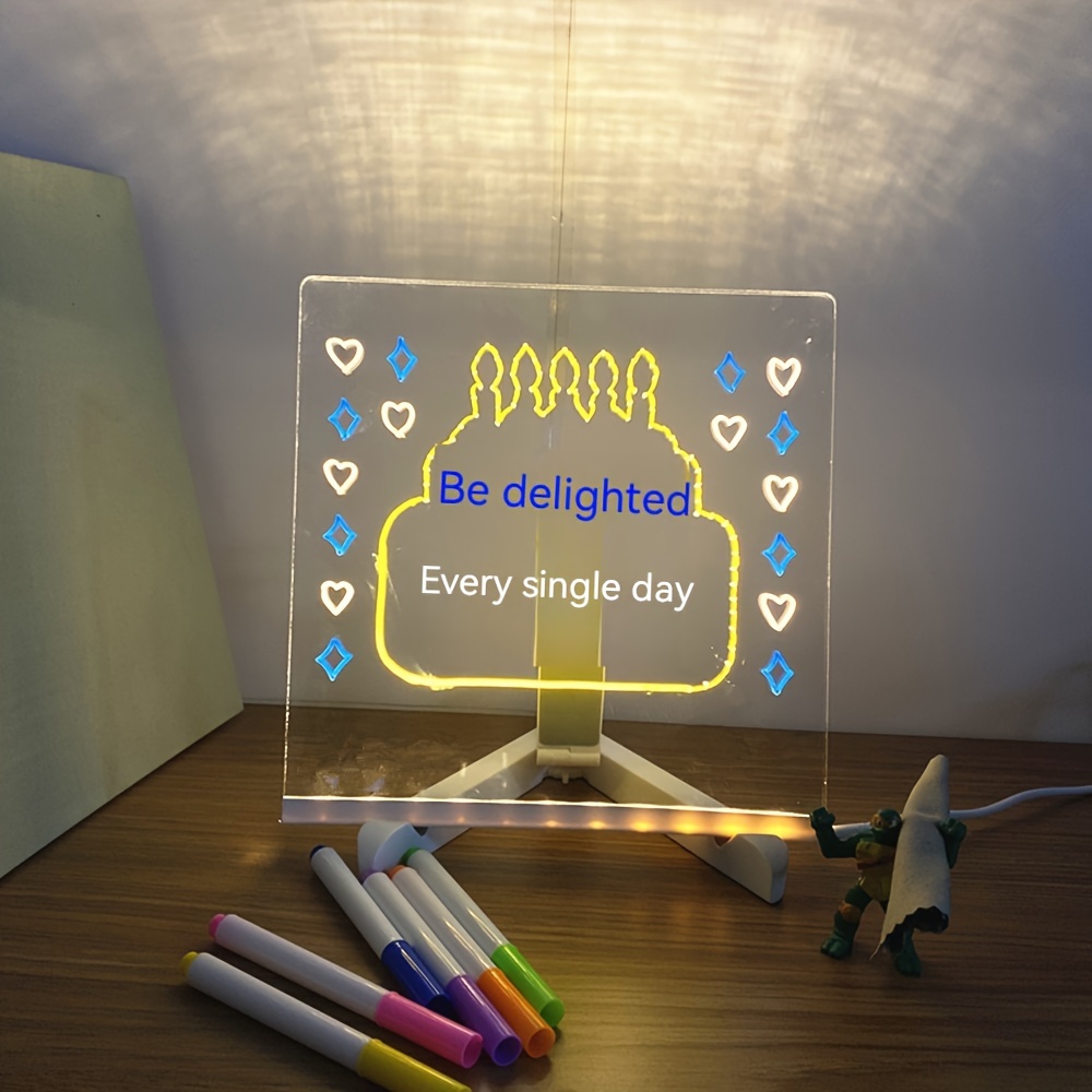 Transparent Diy Board Acrylic Painted Table Light Luminous - Temu