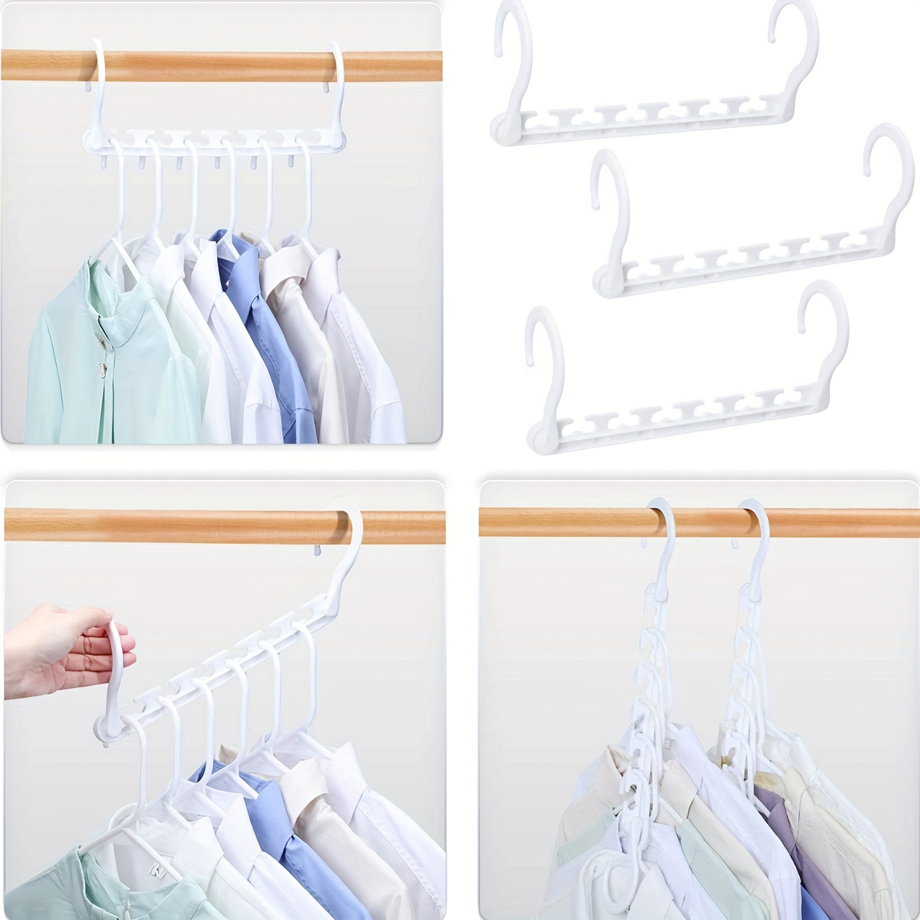2pcs Space-saving Multifunctional Plastic Clothes Hangers For Home, Closet,  Balcony, Laundry Room, Wardrobe