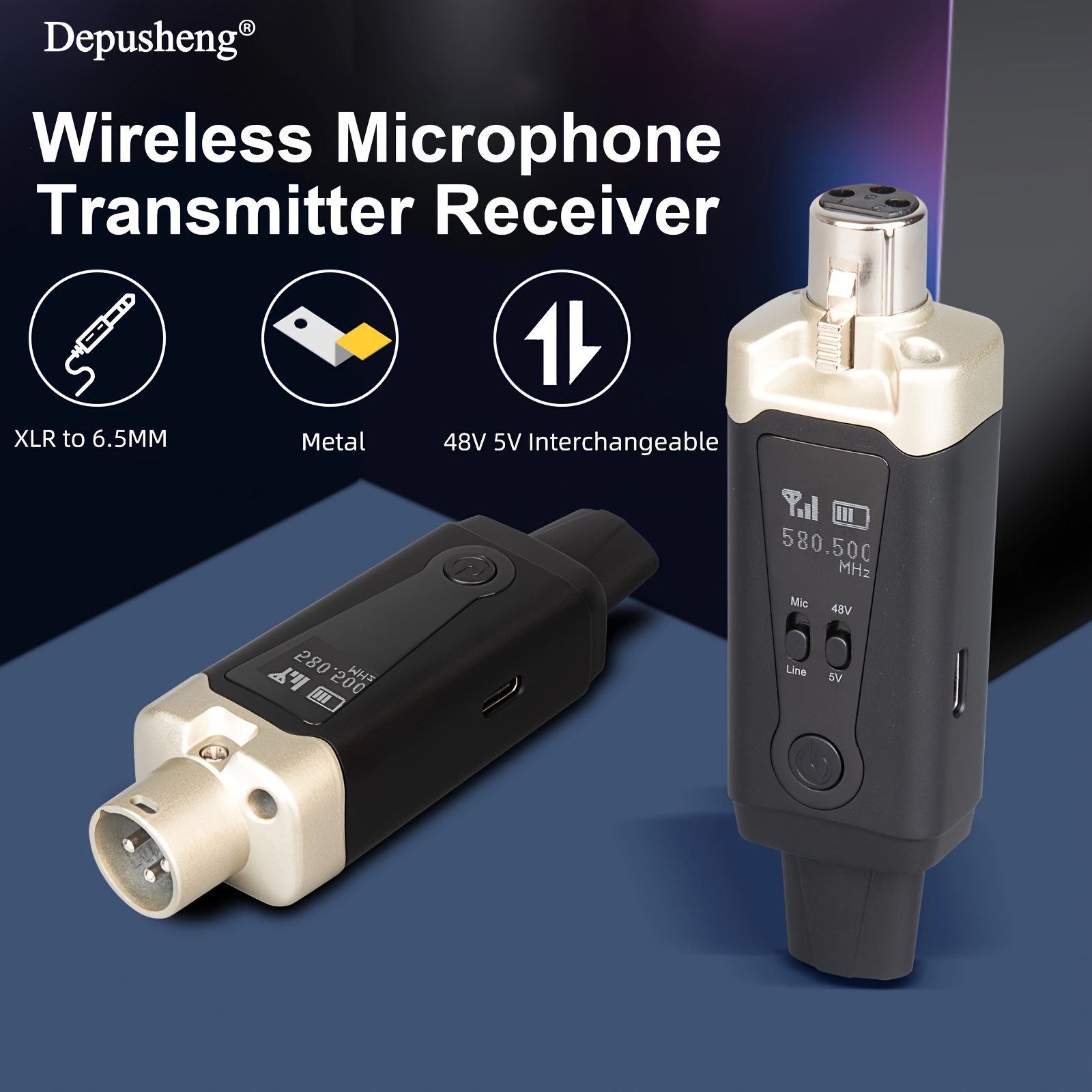 Transmetteur sans fil Récepteur USB Charge UHF Système de microphone sans  fil Xlr Femelle À 6.5mm Mâle