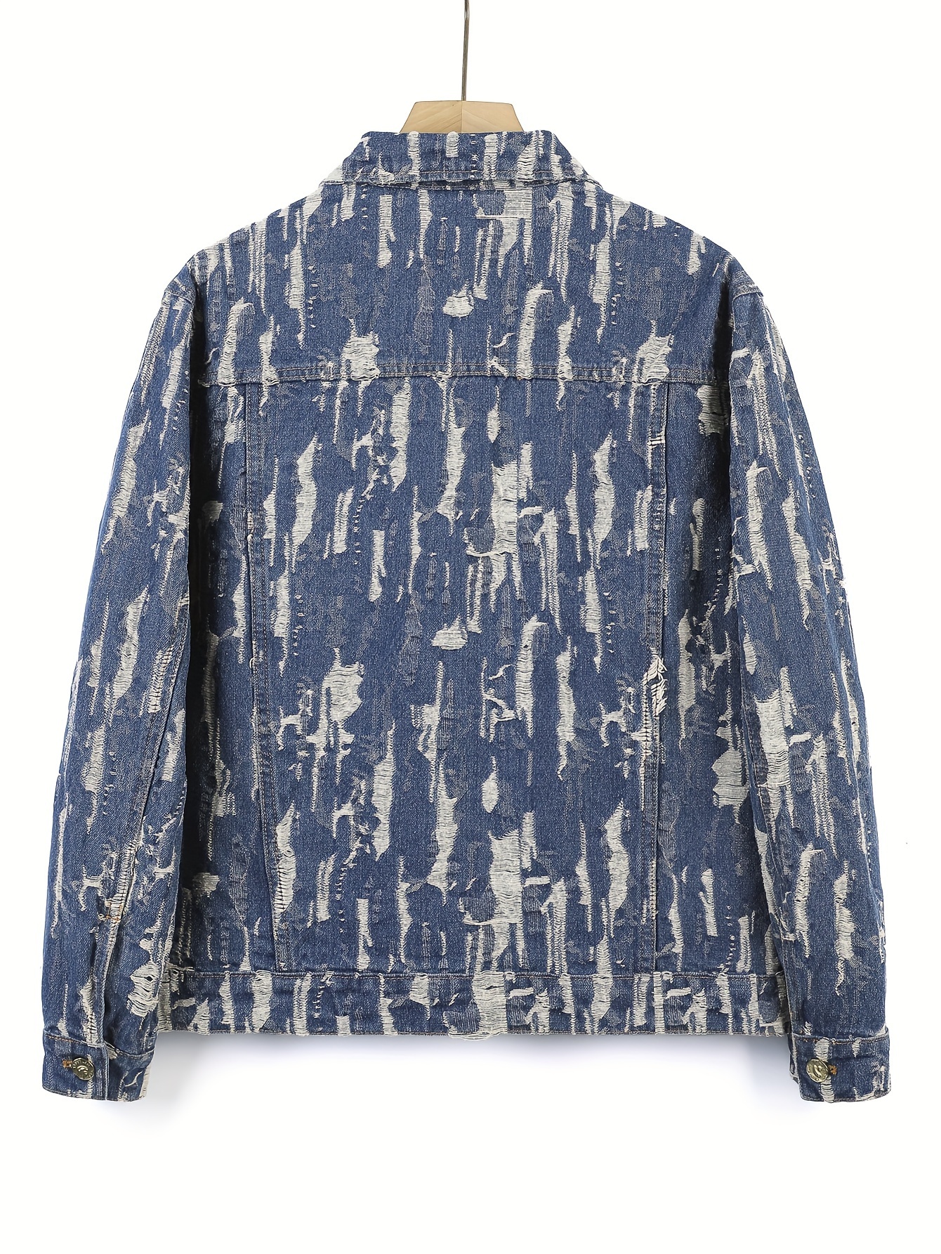 JACQUARD DENIM JACKET - Blue