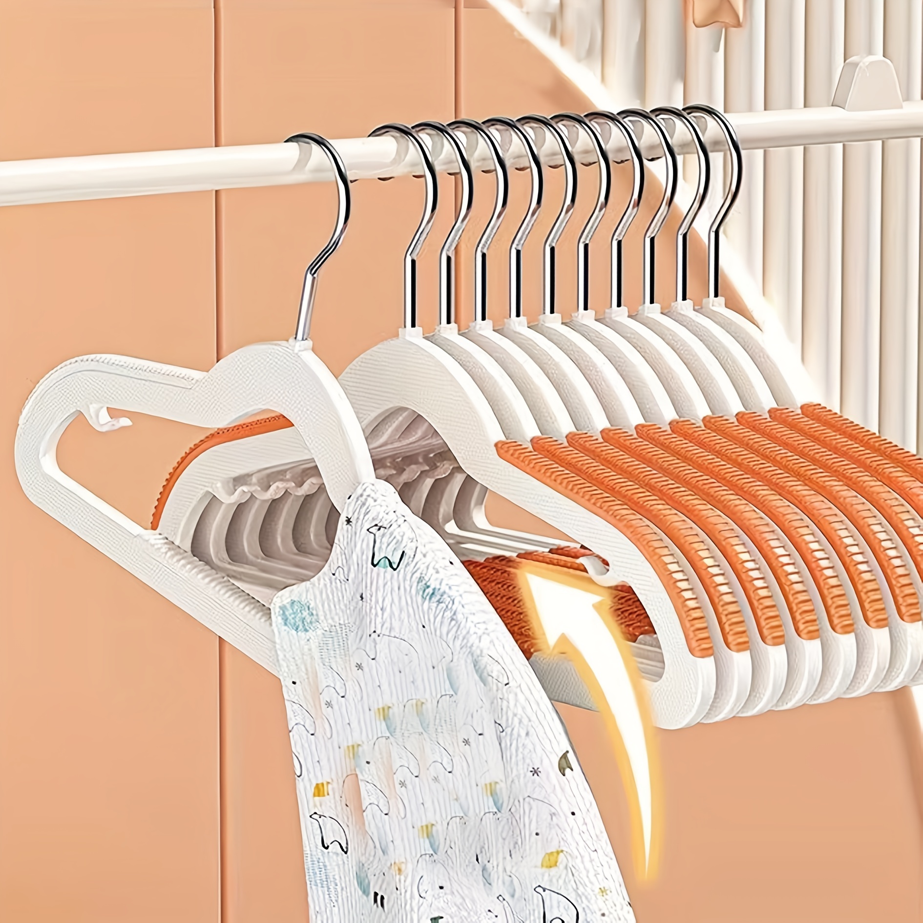 Kids Clothes Hangers Portable Multifunction Hook Design Outdoor Clothes  Drying Rack For Children Plastic Baby Hangers - Temu