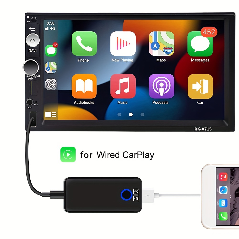 Usb Carplay Dongle Wired Wireless Android Auto Adapter - Temu