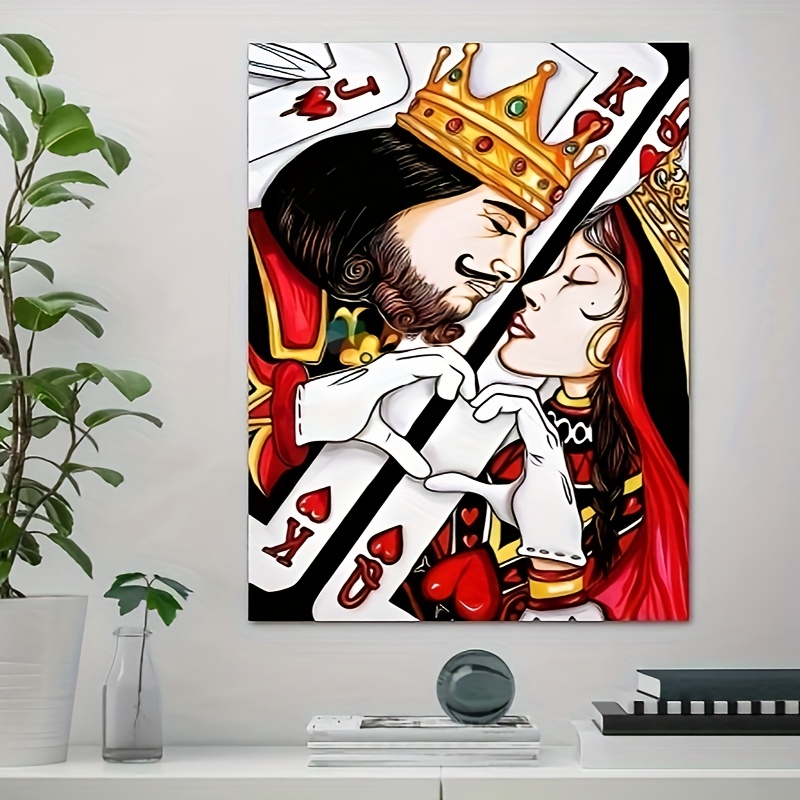 1 Pezzo Amore Stampa Su Tela Poster, Re E Regina Carte Da Gioco Arte Da  Parete Su Tela, Opera D'arte Pittura Murale Per Bagno Camera Da Letto  Ufficio